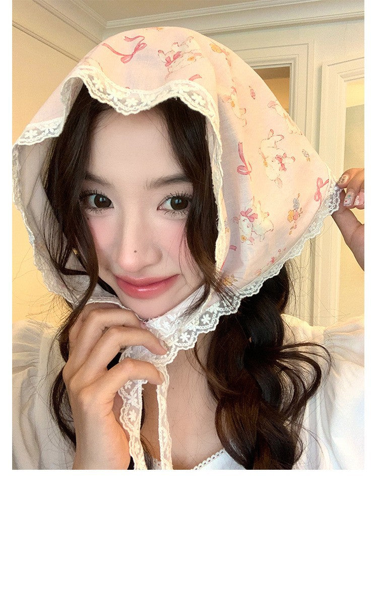 Female Sweet Dopamine Lace Hair Band Headcloth