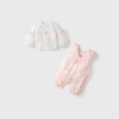 Frühling/Herbst 100-Tage-Strampler-Set für Babymädchen Vollmond