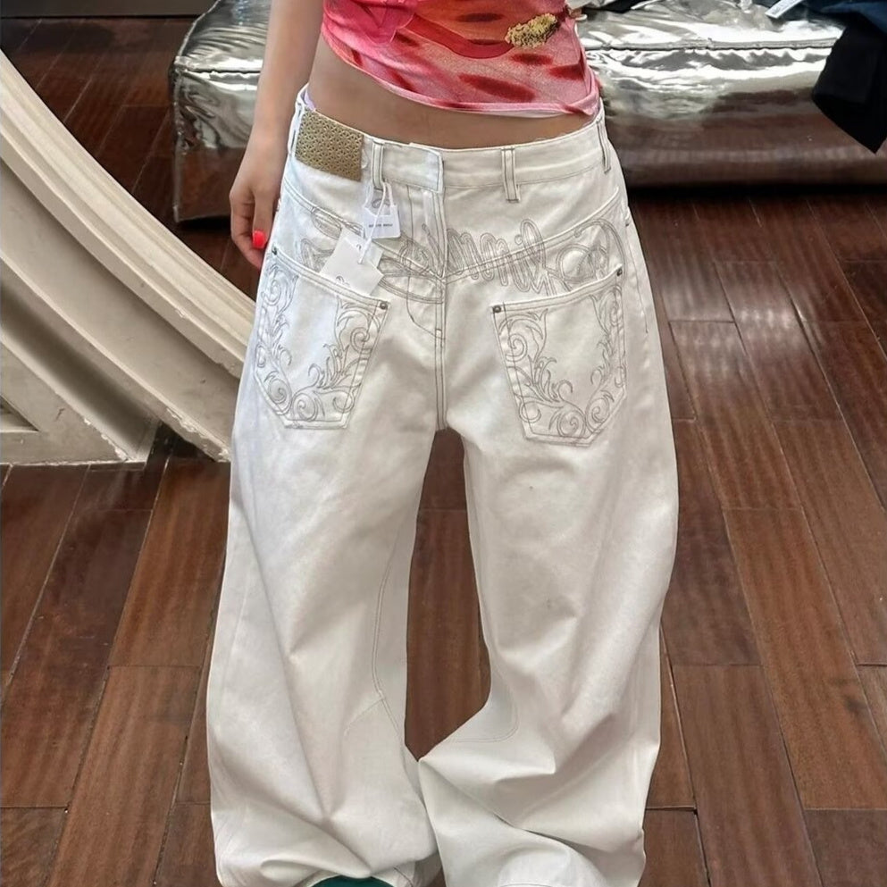 Hochwertige, hochgeschnittene Jeans mit geradem Bein für Damen