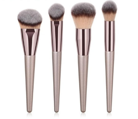 Make-up-Pinsel mit Holzgriff in Champagnergold, Foundation-Pinsel, Beauty-Make-up-Set