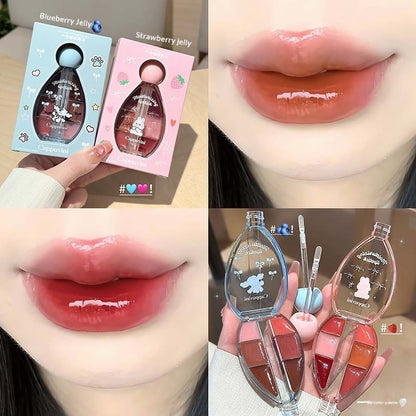 Sechsfarbiger Lipgloss mit Spiegeleffekt, feuchtigkeitsspendend und kristallklar