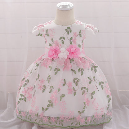 Sommerliche Kinderkleidung, Babygeburtstagskleid, Hochzeitskleid, Rock, flauschiges Kleid für Mädchen
