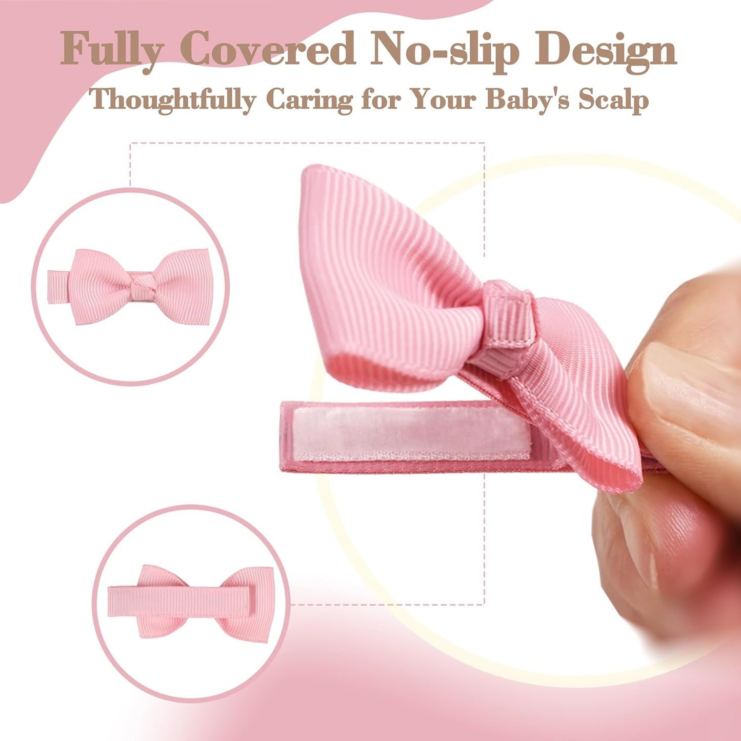 40–80 Stück vollständig gefütterte, rutschfeste Haarspangen in 20–40 Pastellfarben, Haarspangen und Schleifen für Babys, Kleinkinder und Mädchen