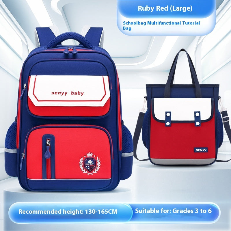 Kinderrucksack mit Rückenprotektor und wasserabweisendem, großem Fassungsvermögen aus Oxford-Gewebe 