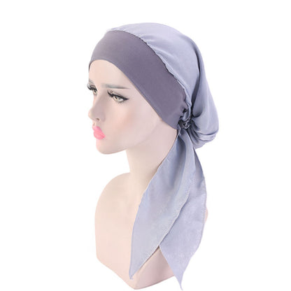 Pastoral style imitation silk stretch headband braid hat