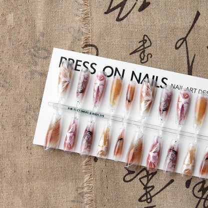 Neue chinesische Schmetterlings-Nagelkunst mit plattierter Kristallversiegelungsschicht