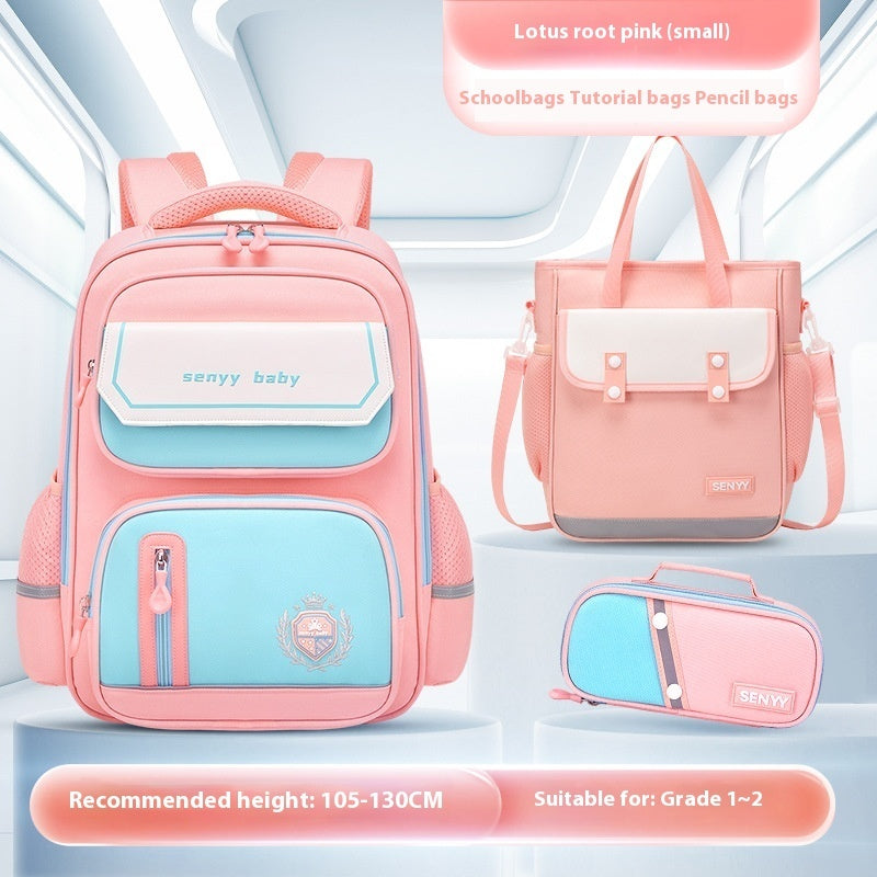 Kinderrucksack mit Rückenprotektor und wasserabweisendem, großem Fassungsvermögen aus Oxford-Gewebe 