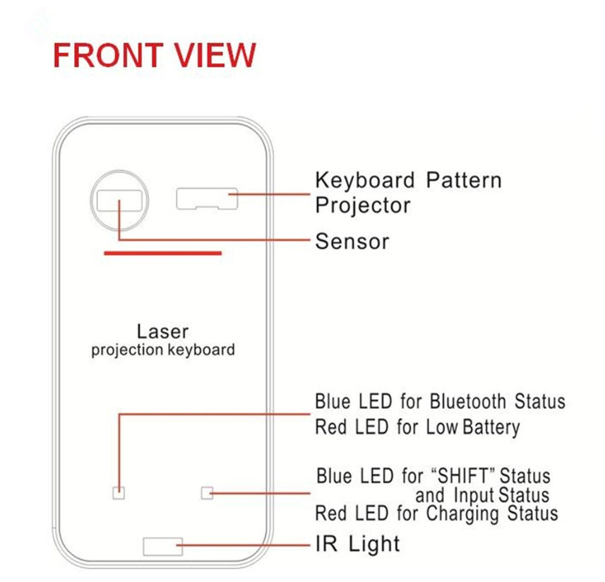 LEING FST Virtuelle Laser-Tastatur mit Bluetooth-Funktion für Computer, Tablets und Laptops – inklusive Mausfunktion