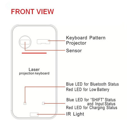LEING FST Virtuelle Laser-Tastatur mit Bluetooth-Funktion für Computer, Tablets und Laptops – inklusive Mausfunktion