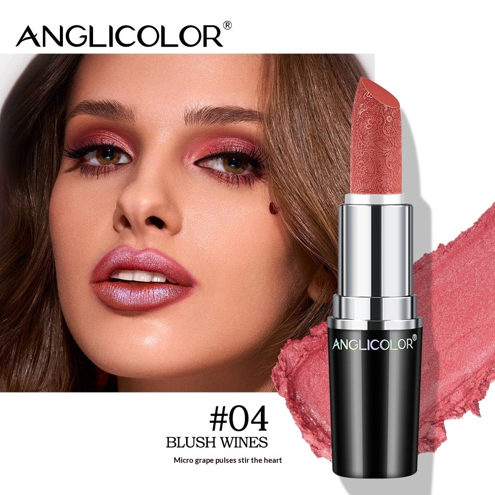 Nicht verblassender, nicht klebender Lippenstift mit lang anhaltendem Perlglanz