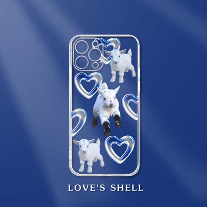 Niedliche Handyhülle mit Lamm-Cartoon-Motiv und Tiermotiv