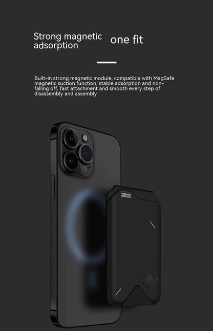 Magnetischer Klappkartenhalter G02, 2-in-1-Geldbörse, multifunktionaler, faltbarer Handyhalter, ultradünn und tragbar