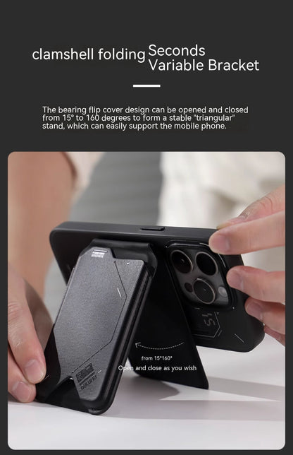 Magnetischer Klappkartenhalter G02, 2-in-1-Geldbörse, multifunktionaler, faltbarer Handyhalter, ultradünn und tragbar