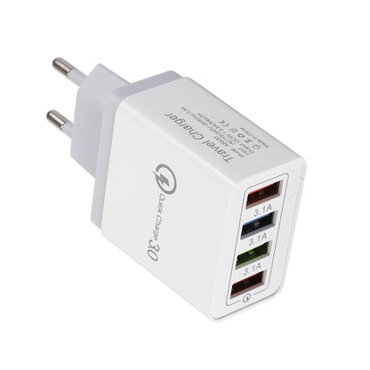 USB-Ladegerät Quick Charge 3.0 4-fach Adapter für Tablets, tragbares Wandladegerät, Schnellladegerät