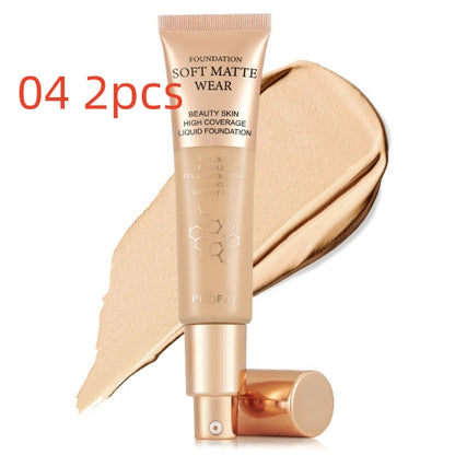 Langanhaltende Concealer-Foundation für ölige Haut, die sich nicht in Fältchen absetzt.