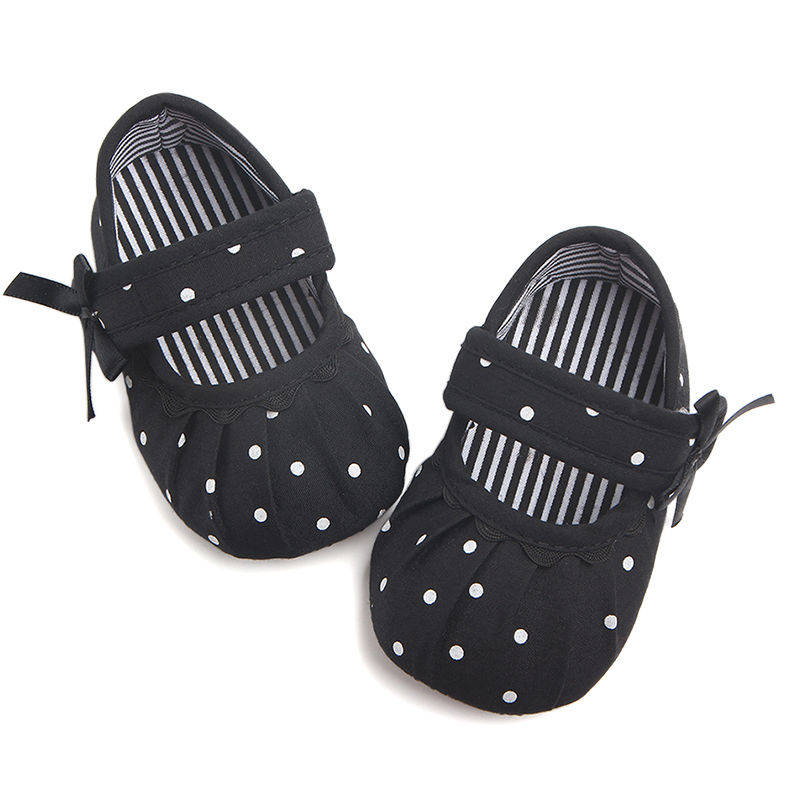 Babyschuhe für Mädchen, niedliche Prinzessinnenschuhe mit Polka-Dots, rutschfest 