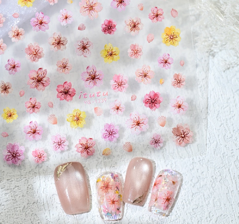 Kamelie 5D Relief Nagelsticker Stereo Ornament