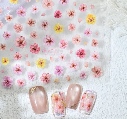 Kamelie 5D Relief Nagelsticker Stereo Ornament