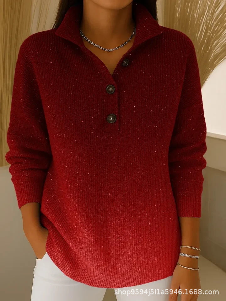 Schlichtes, locker geschnittenes Retro-Langarmshirt für Damen