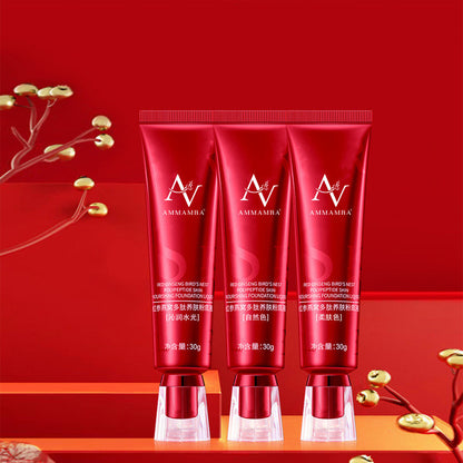 Flüssig-Foundation-Concealer mit Vogelnestmotiv – langanhaltendes Make-up