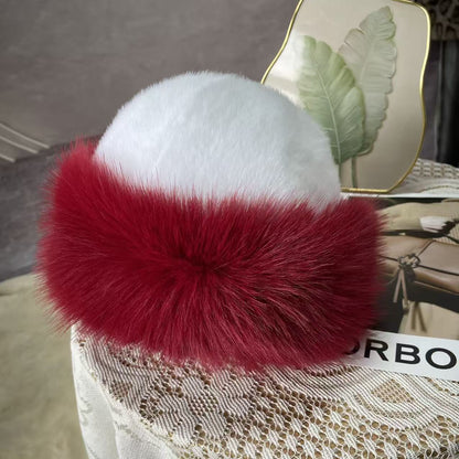 Plüschige mongolische Mütze für kaltes Wetter, warme, fleecegefütterte Wintermütze für Damen