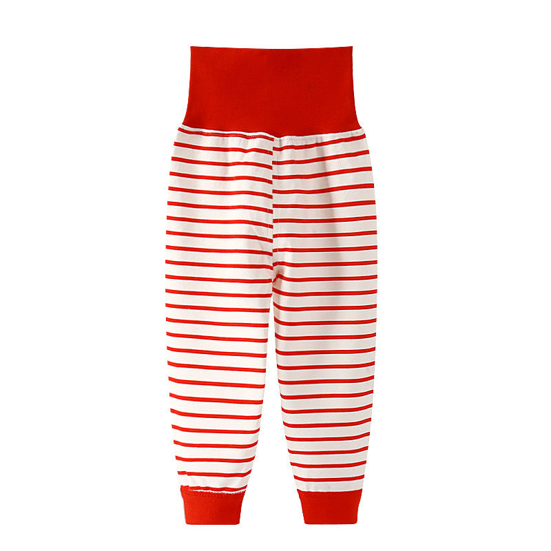 Baby-Baumwoll-Leggings mit hohem Bund und Bauchstütze