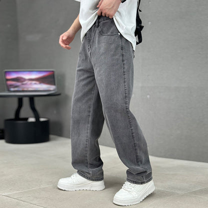 Modische Jeans mit Taschen, Herren-Jeans mit weitem Bein und geradem Schnitt, vielseitige, lässige lange Hosen, Streetwear-Kleidung