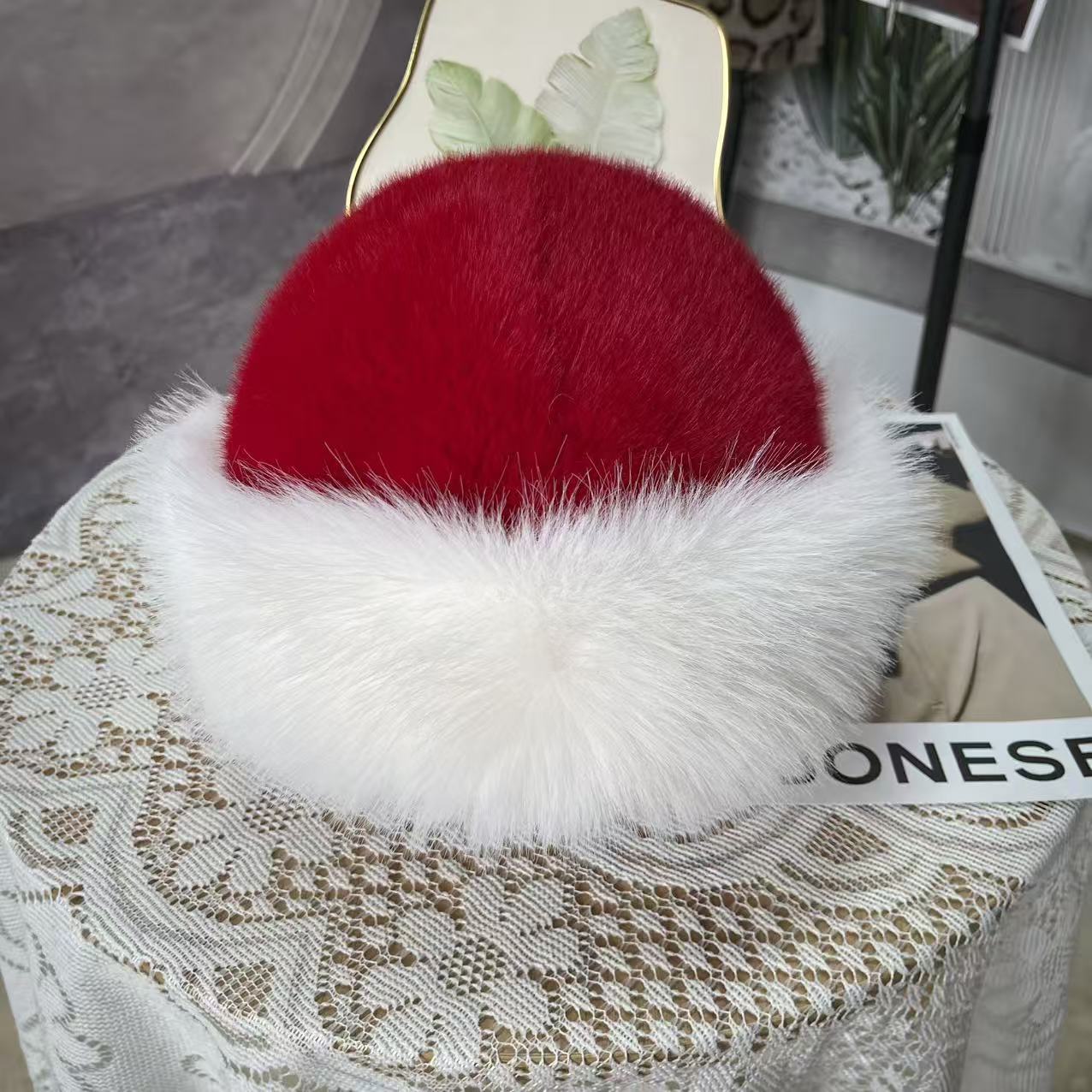 Plüschige mongolische Mütze für kaltes Wetter, warme, fleecegefütterte Wintermütze für Damen