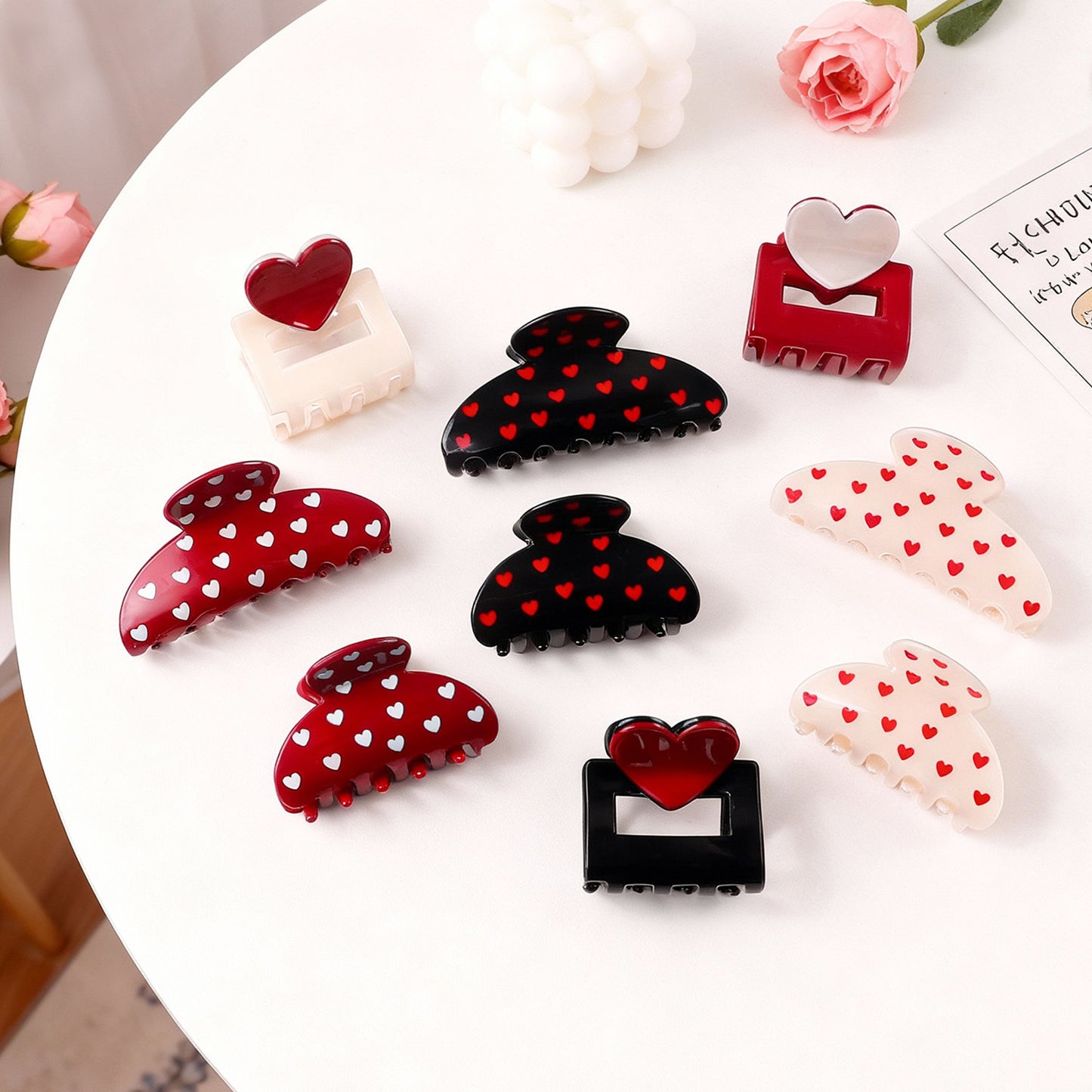 Herzförmiger, vielseitiger Haarclip mit Hai-Motiv zum Valentinstag