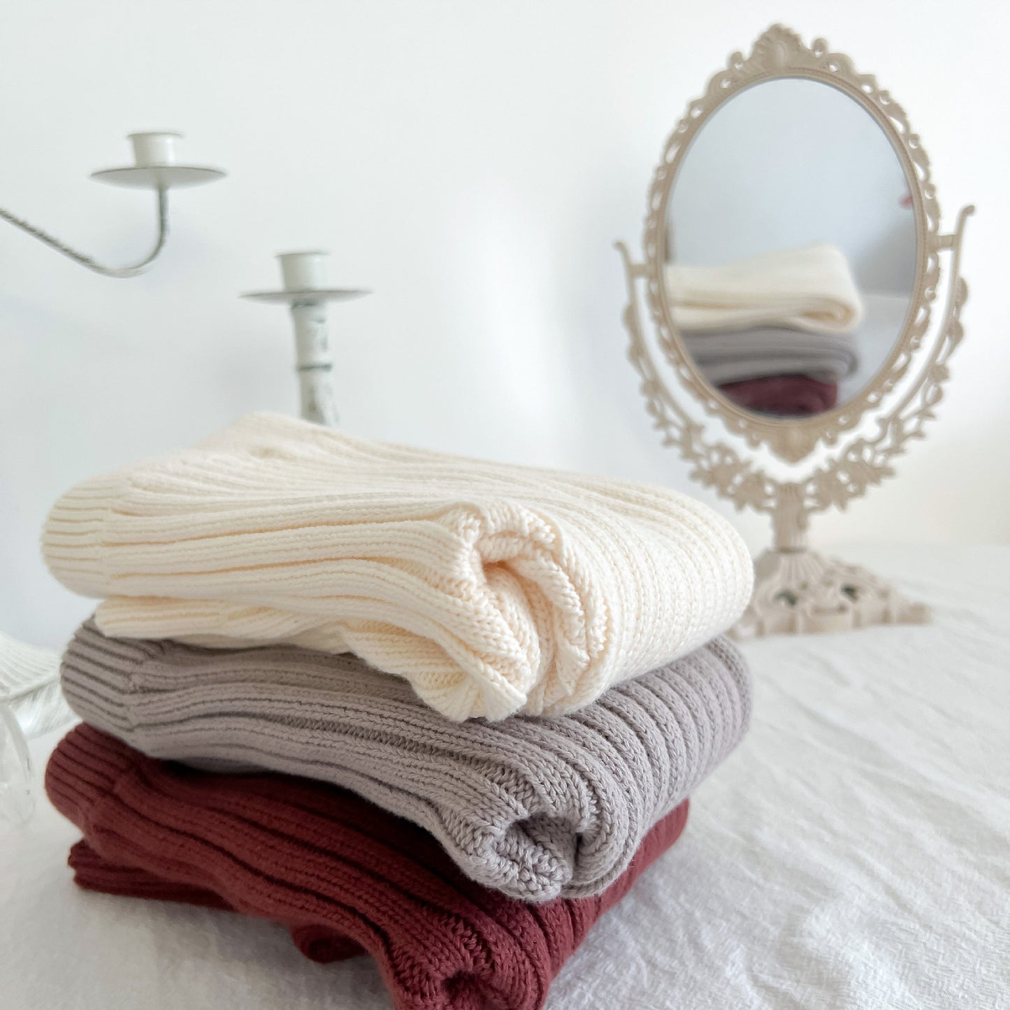 Kinderbekleidung Baby-Leggings aus gestrickter Baumwolle und Wolle mit elastischem Bund