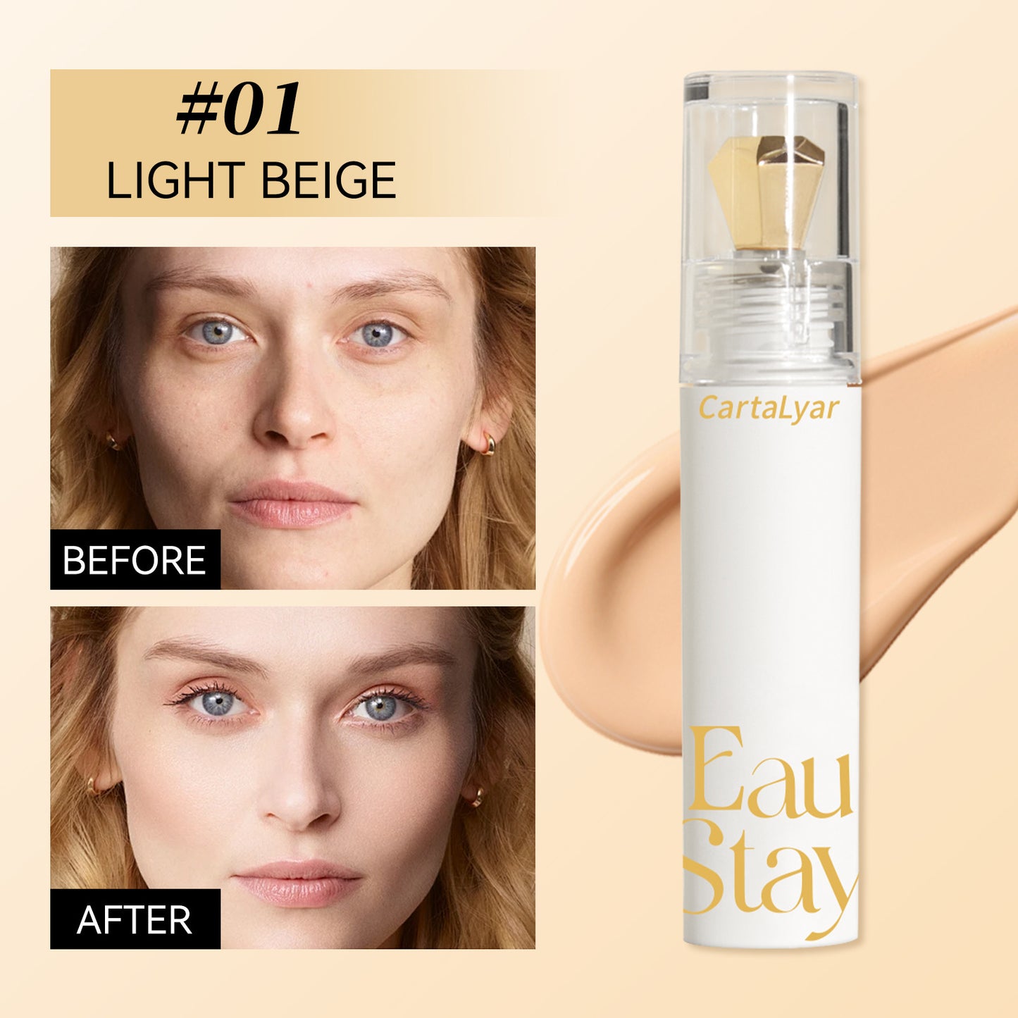 Flüssiger Concealer, langanhaltend, wasserfest, Make-up-Grundlage mit Schaber