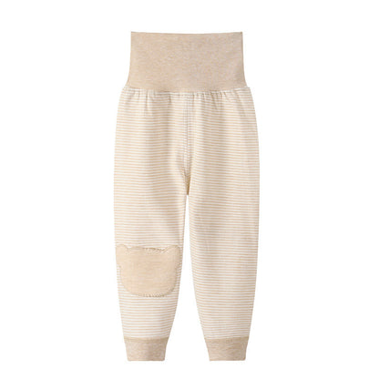 Baby-Baumwoll-Leggings mit hohem Bund und Bauchstütze