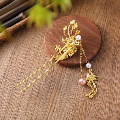 Phönix-U-förmige Haarnadel, antikes Haarknoten-Haarornament, Hanfu