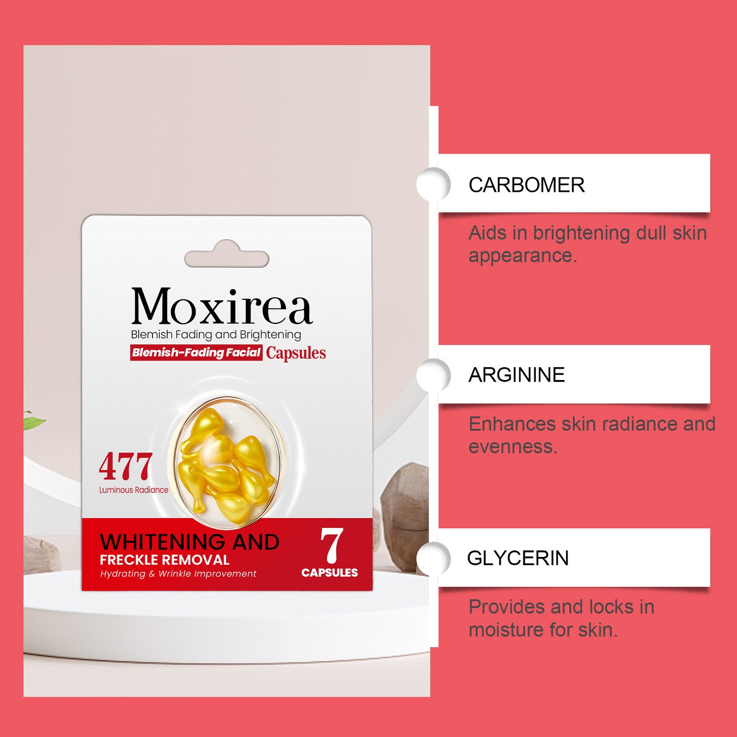 Aufhellende und feuchtigkeitsspendende Gesichtskapseln