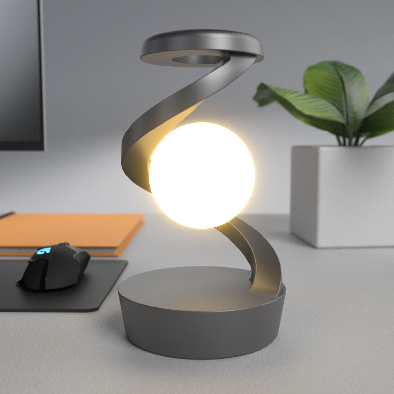 Drehbare Mond-Schreibtischlampe mit kabelloser Handy-Ladefunktion und Sensorsteuerung, dekorative Tischlampe, kleine Nachtlampe, Heimdekoration