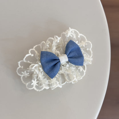 Haarspangen mit Schleife in Denimblau