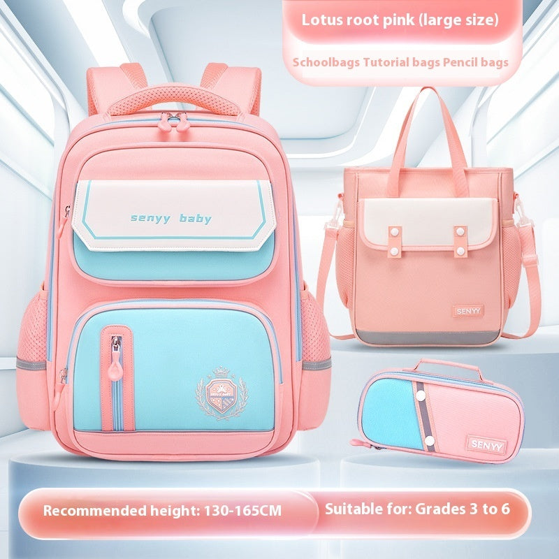 Kinderrucksack mit Rückenprotektor und wasserabweisendem, großem Fassungsvermögen aus Oxford-Gewebe 