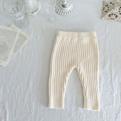 Kinderbekleidung Baby-Leggings aus gestrickter Baumwolle und Wolle mit elastischem Bund