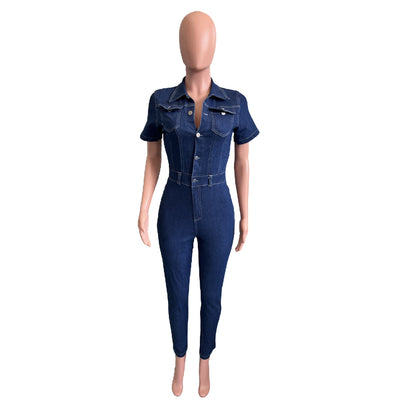 Fashion Skinny Denim Jumpsuit Women's Jeans