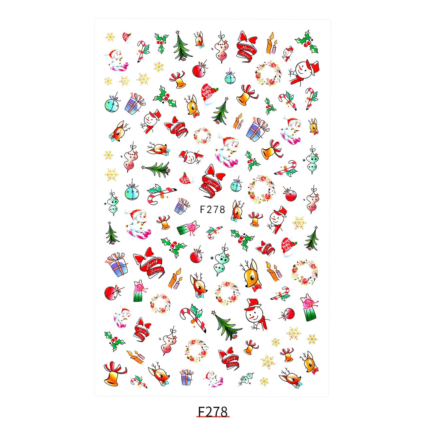 Neuer Nagelaufkleber Weihnachtsmann Aufkleber Riemen Klebstoff