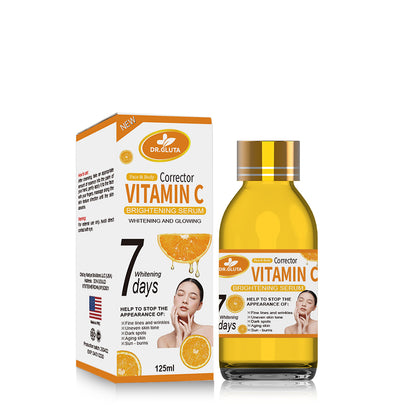 Vitamin-C-Serum für strahlende Haut – 7 Tage Anti-Aging-Feuchtigkeitspflege – VC-Körperserum 125 ml 