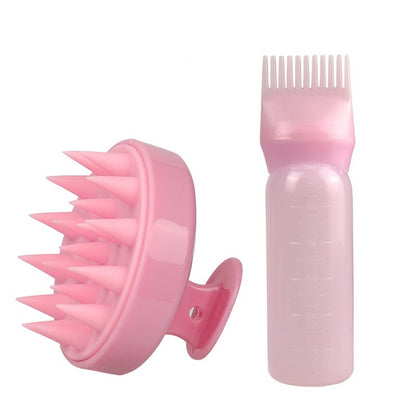 Hair Tools Shampoo Brush Shampoo Bottle Head Cleaning Massage Hair Care Set