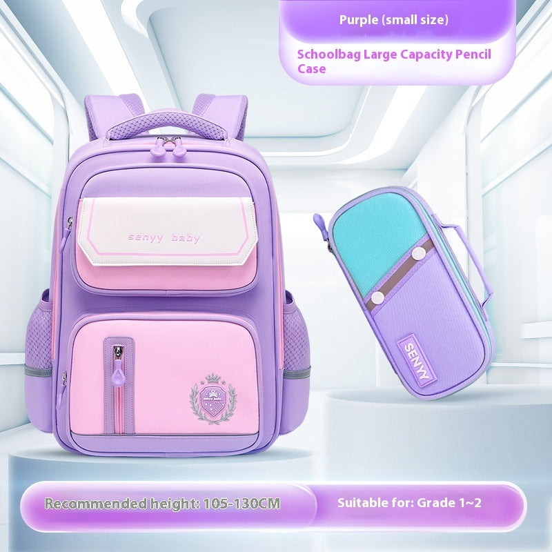 Kinderrucksack mit Rückenprotektor und wasserabweisendem, großem Fassungsvermögen aus Oxford-Gewebe 