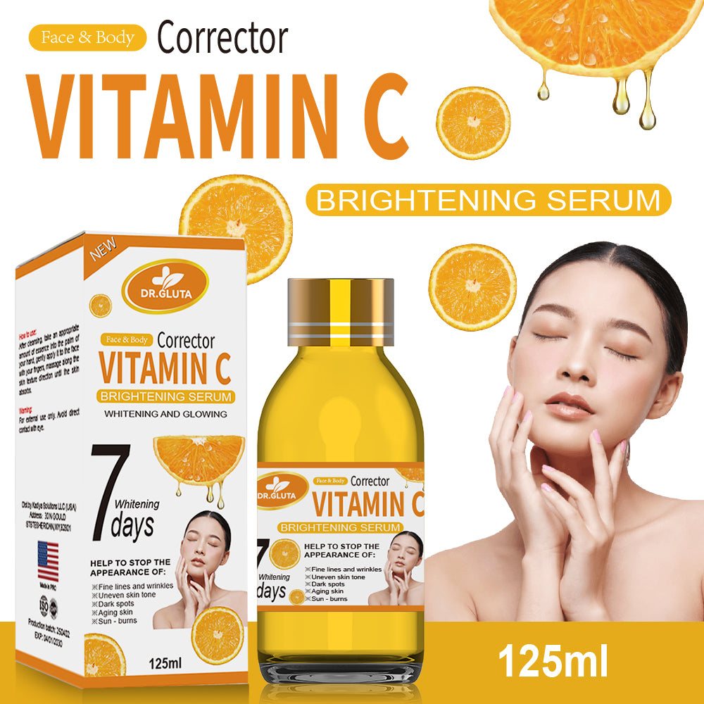 Vitamin-C-Serum für strahlende Haut – 7 Tage Anti-Aging-Feuchtigkeitspflege – VC-Körperserum 125 ml 