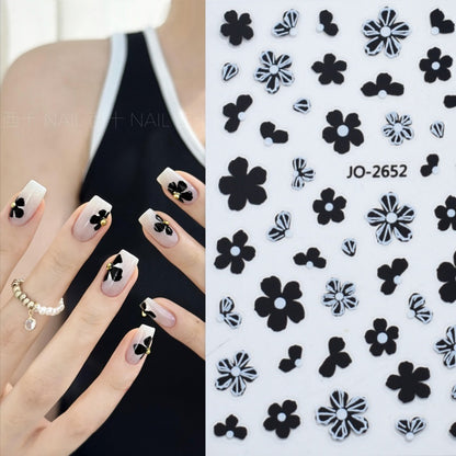 Kamelie 5D Relief Nagelsticker Stereo Ornament