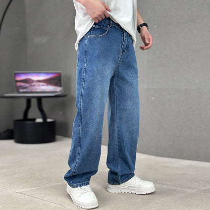 Modische Jeans mit Taschen, Herren-Jeans mit weitem Bein und geradem Schnitt, vielseitige, lässige lange Hosen, Streetwear-Kleidung