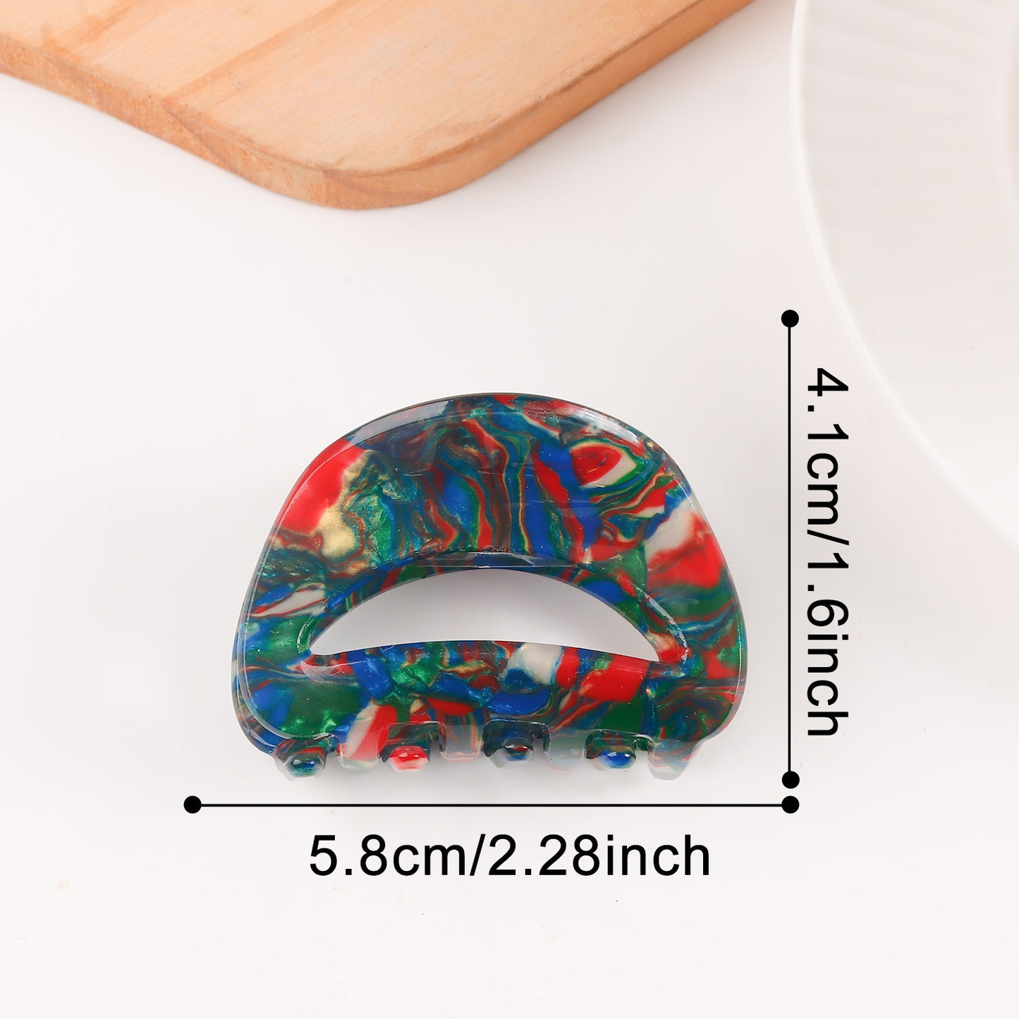 Retro-Haarspange mit Farbverlauf und Haifischmotiv