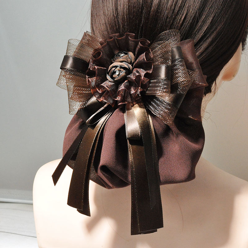 Catering-Reinigungsarbeiten Kopfschmuck Blume Damen Haarknoten Extensions Netzbeutel