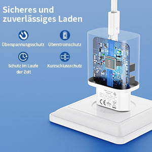 USB-C-Ladegerät mit einem Anschluss, inklusive 4-in-1-Datenkabel. 