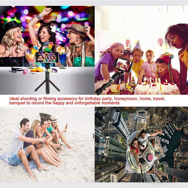 Kompatibel mit Apple, Stativ-Selfie-Stick, universelle dreieckige Halterung für Mobilgeräte, Bluetooth-Selfie-Stick